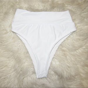 White high waisted bikini bottoms